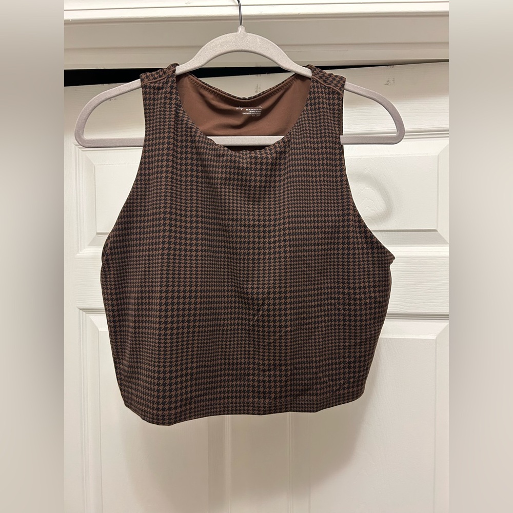 Aerie Brown Houndstooth Sports Bra